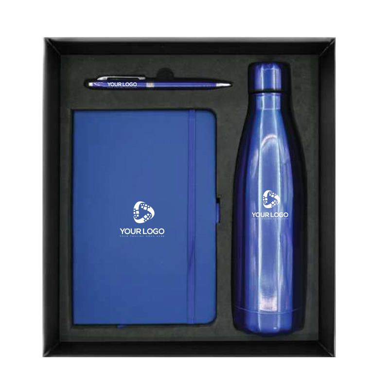 Promotional Gift Sets With Cushioned Gift Boxes with PU Notebook, Metal pen with stylus